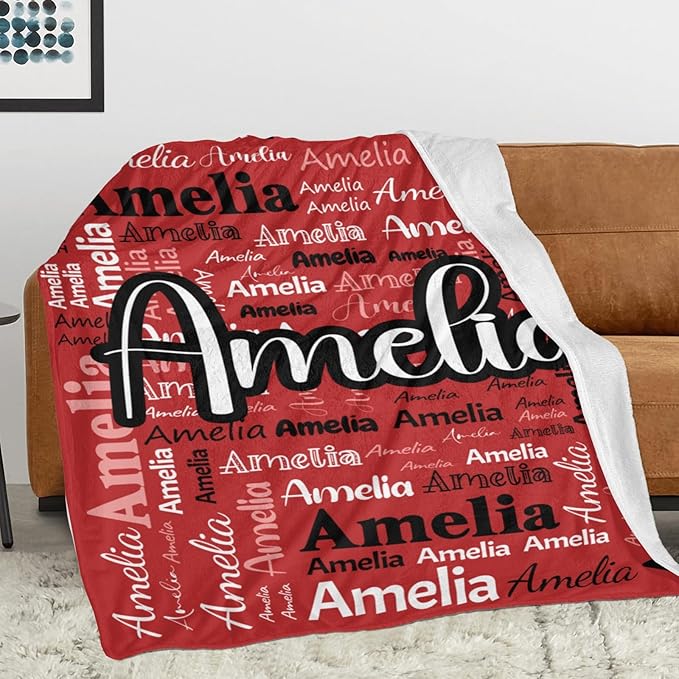 Dr.TOUGH Personalized Blanket for Adult Kids with Name Customized Blankets Personalized Throw Blanket for Christmas Birthday Gifts