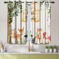 Renaiss 26 x 36 Inch African Safari Baby Curtains Grommet Blackout Window Curtain Planks Animals Tropical Tree Stump Fox Squirrel Mushrooms Print Window Treatment for Kids Boys Bedroom Decor 2 Panels