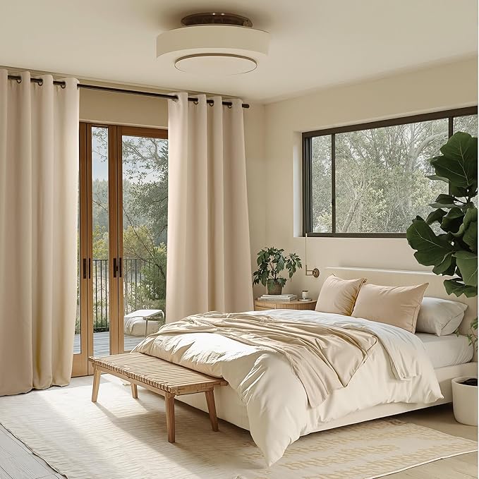 NICETOWN Beige Room Darkening Curtains 36 Inches Long 2 Panels for Living Room, Bedroom, Nursery Summer Thermal Insulated Blackout Drapes Grommet Noise Reducing Window Curtains, W40
