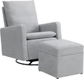 Soho Baby Everlee Upholstered Glider and Ottoman Set, Light Gray