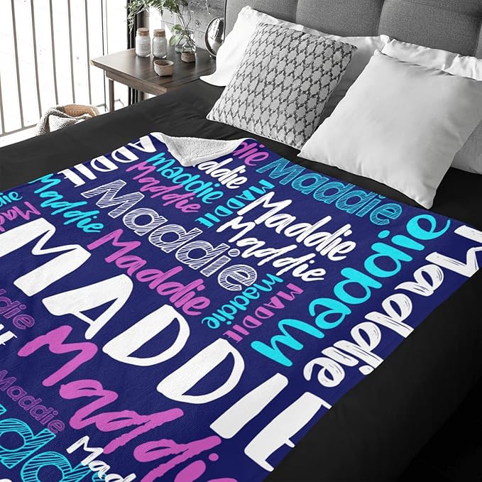 Dr.TOUGH Personalized Blankets with Name Customized Baby Blankets for Girls Boys Adults Monogrammed Blankets and Throws Christmas Birthday Mothers Fathers Valentines Day Gift (Yellow,30''×40'')