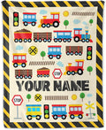 Personalized Train Throw for Adults - 60" x 80" Inches Cute Train Blanket Gift for Boys - Yellow Soft Cozy Throw Blanket for Bed, Couch, Travel