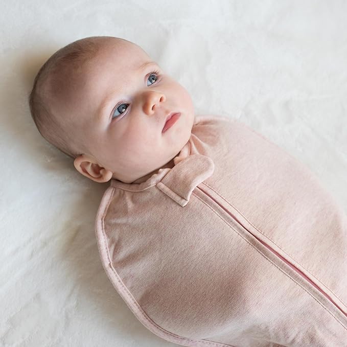 Woombie Original Baby Swaddling Blanket - Self-Soothing, Cotton Baby Swaddle with Zipper - Wearable Newborn Blanket, Watercolor Roses, 14-19 lbs