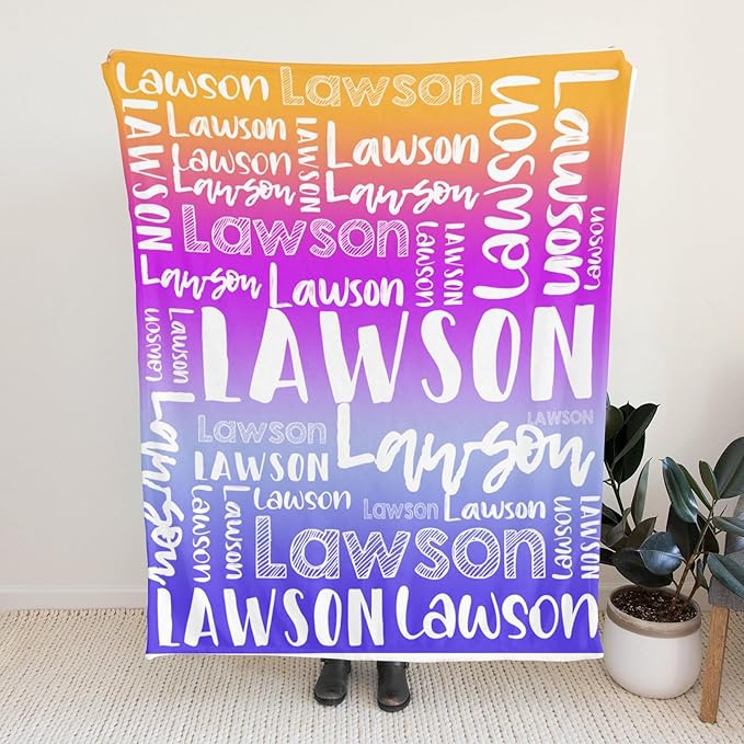 Dr.TOUGH Personalized Blankets with Name Customized Baby Blankets for Girls Boys Adults Monogrammed Blankets and Throws Christmas Birthday Mothers Valentines Day Gift (Z-Colorful 04, 60''×80'')
