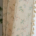 ENJOYBRIDAL Floral Boho Curtains 2 Panels Short 63 Inch Curtains Patterned Semi Sheer Living Room Drapes Farmhouse Bohemian Window Curtain Panels with Tassel Beige Rod Pocket Bedroom Drapes