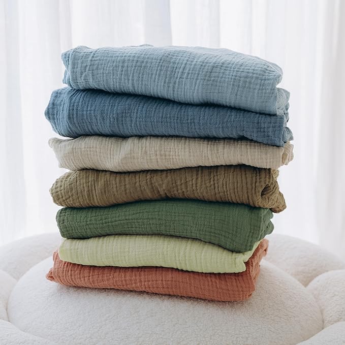 Dreamology Muslin Crib Sheets 2 Pack, 100% Cotton Crib Sheet Fitted, for Girls, Boys, Muslin Crib Sheet for Standard Crib, 52x28 Crib Mattress Sheets, Standard Crib Sheets | Green and Light Green