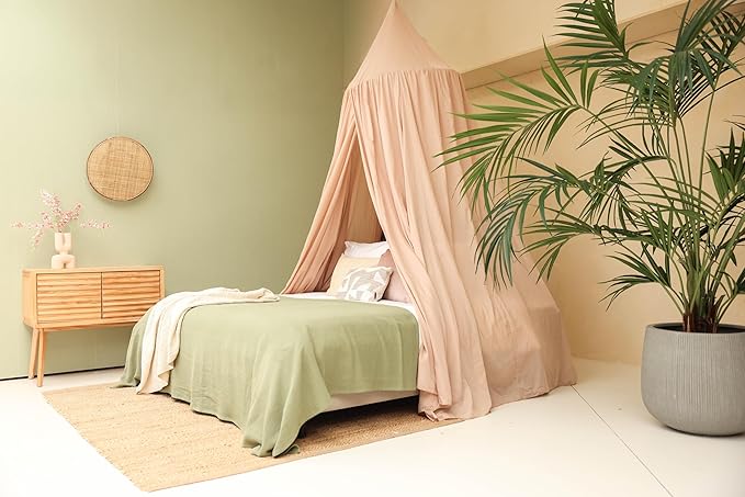 Nougat Bed Canopy for Queen and King-Sized Beds | Bedroom Decoration for Teens or Adults | Conical Shape Insect Netting | Mosquito Net in Multiple Colors and Sizes