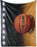 Personalized Baby Balll Soft Blanket: Custom Kids Basketball Design Blanket with Name and Number - Bedding Gifts for Infants Toddlers Adults 50x60inch