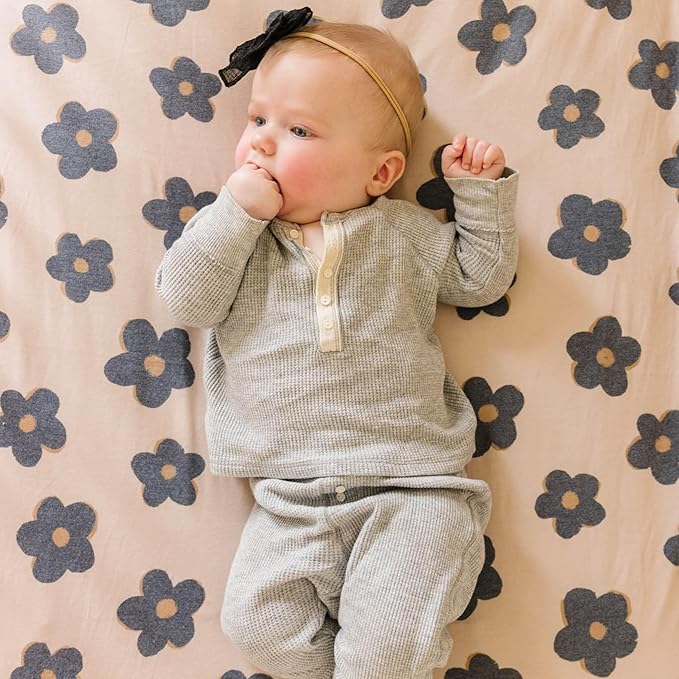 Premium Fitted Knit Crib Sheet/Toddler Sheet Gemma in Tan by Copper Pearl