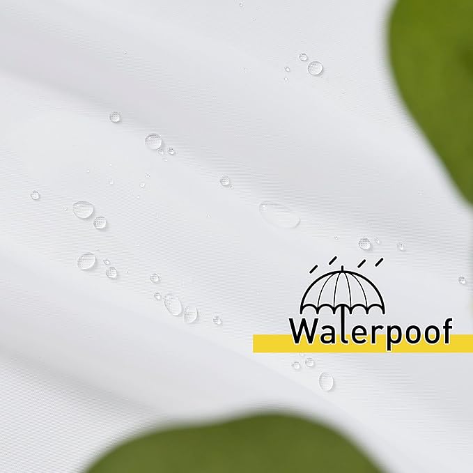 NICETOWN 2 Panels White Sheer Curtains for Patio Waterproof, Rustproof Grommet Indoor Outdoor Voile Drapes Airy & Lightweight Mosquito Curtains for Porch/Living Room, W54 x L96