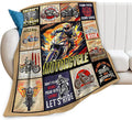 Motorcycle Blanket Ride Gifts for Girls Motorcycle Rider Boys Woman Kids Motorcycles Lover Sport Throw Blankets Soft Blanket Warm Fleece Flannel Plush Blankets for Bed Sofa Couch 50"x60"