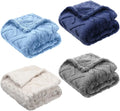 VitalCozy 4 Pcs Soft Fleece Baby Blankets Set 30" x 40" 3D Plush Warm Nursery Swaddling Bed Blanket Little Boys Girls Infant Toddlers and Newborn Receiving Gifts Blankets(Blue Set)