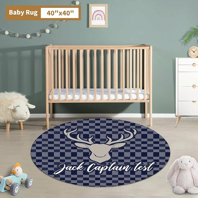 Custom Baby Crib Bedding Set, 3 Pcs Personalized Nursery Bedding Set with Name, Soft Baby Bedding Crib Set with Blanket - Toddler Crib Sets for Girl Boy, Infant Newborn Gift, Blue Woodland Deer