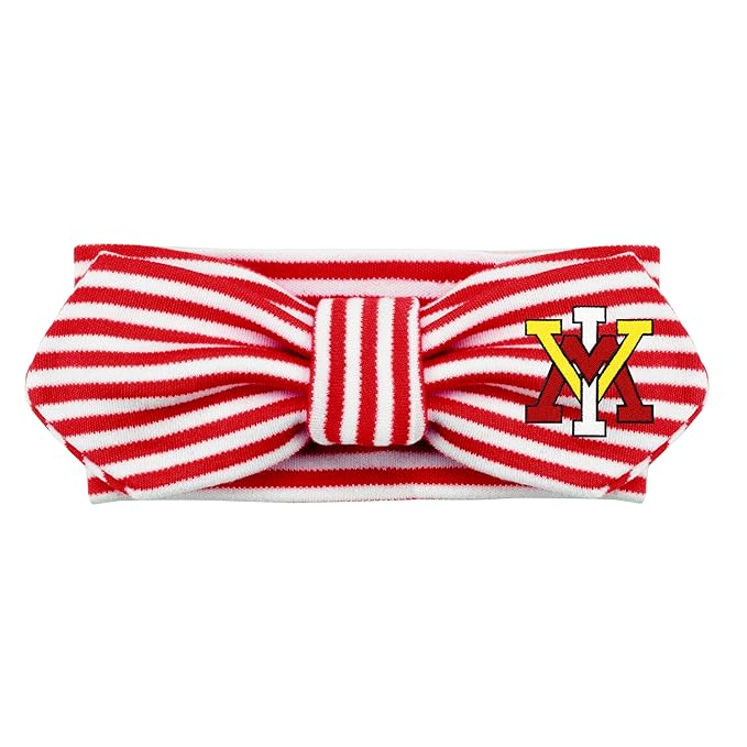 Creative Knitwear VMI Keydets Infant Girls Red/White Striped Hair Knot Headband Embroidered Logo - Size Newborn - 4T