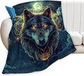Wolf Blanket Fantasy Wolf Throw Blanket Wolf Gifts and Decor Wolf Blanket for Girls Boys Women Men Kids Adults Soft Warm Cozy Fleece Blanket for Couch Sofa Bed 50"x40"