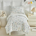 JHXHMX 4 Pieces Toddler Bedding Set for Girls,Leaves Pattern Toddler Comforter Set,Soft Crib Bed Set Including Comforter,Sheets and Pillowcase-Leaf