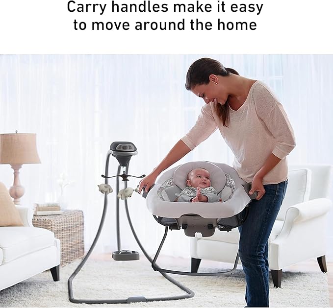 Graco DuetConnect LX Portable Baby Swing and Bouncer, Multi-Direction Baby Bouncer Seat, Multiple Swing Speeds, Redmond