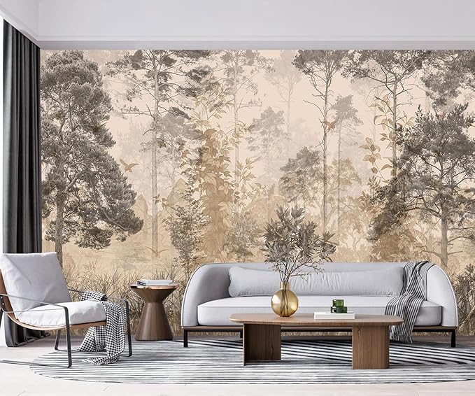 -Vintage Forest Natural Wall Bedroom Mural XT18 S 100" x 65"