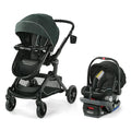Graco Modes Nest DLX Travel System, 3-in1 Modular Baby Carseat Stroller Combo, Adjustable Slide2Me Infant Car Seat Carrier, Pramette, to Toddler Stroller, Includes SnugRide DLX Infant Car Seat, Raven