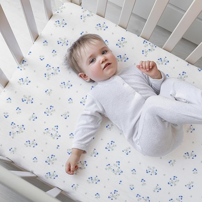 Extra Soft Muslin Fitted Crib Sheets 100% Organic Cotton Baby Crib Sheets for Standard Crib Mattress | 28 X 52 Inches