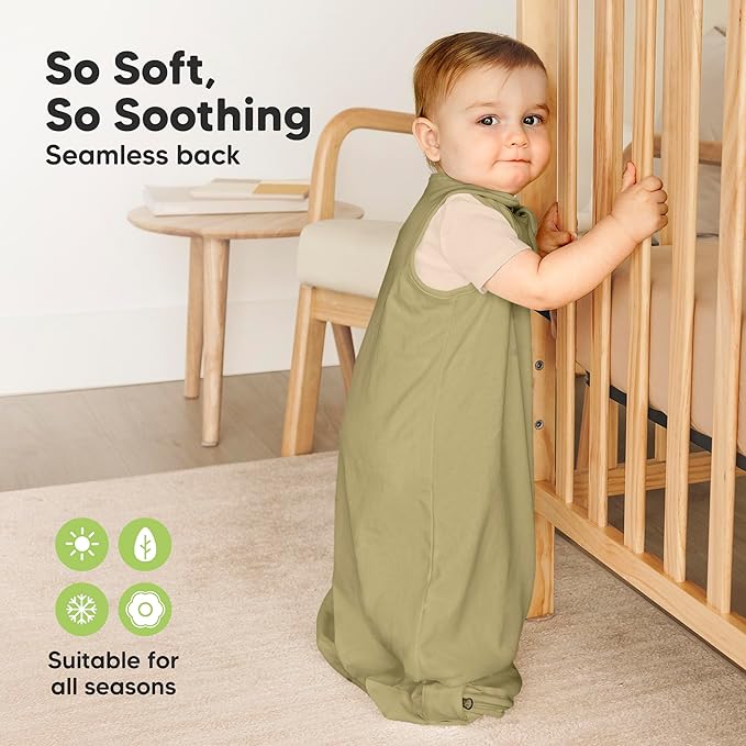 2-Pack Organic Baby Sleep Sacks, 100% Cotton - Soft & Breathable 0.5TOG Baby Wearable Blanket, Toddler Sleeping Sack 0-6 months, Easy to Wear Transitional Swaddles for Newborns, Infants (Nordic, S)