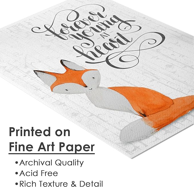 DREAM BIG PRINTABLES Fox Wall Art Prints (Set of 4) - Unframed - 8x10s | Whimsical, Rustic, Adorable | Nature, Animal Themed | Living Room, Bedroom, Nursery Room Decor for Animal Lovers