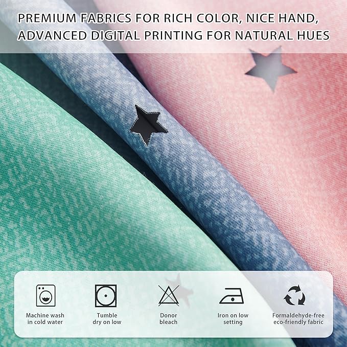 XiDi Pink Grey Green Girls Curtains for Bedroom Rainbow Blackout Short Curtains for Kitchen Cafe Window Room Darkening Kids Childs Nurser Room Wall Decor 72 inches Long 52 inches Wide 2 Panels Set