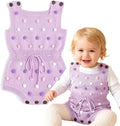 Simplee kids Baby Girl Knit Romper Fall Sleeveless Pompoms Rompers Newborn Little Girl Overall Jumpsuit Outfits