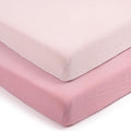 lulumoon Pack and Play Sheets for Girls: Soft Muslin Cotton for Playard Mattress - Stretchy Snug Fit for Guava Family Pack n Play