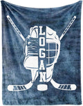 Custom Name Number Hockey Blanket: Personalized Gift for 0-3 Months Baby Nursery Blankets - Toddler Kids Boy Girl Adults Bedding Essentials(60 * 80inch)