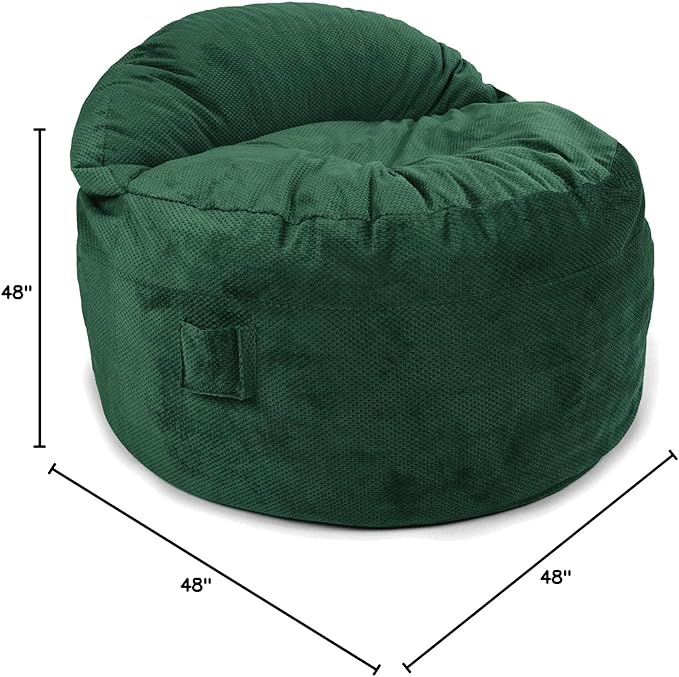 CordaRoy's NEST Gaming Bean Bag Chair-Convertible Bean Bag Chair -Washable Chenille Cover with Pockets for Remote,Controllers-for Living Room,Basement-Queen Size-Rainforest|Made in The USA