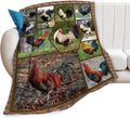 Rooster Chicken Blanket Throw for Girls, Women, Kids, Adults - Soft Warm Cozy Fleece Blanket for Couch, Sofa, Bed - 50"x40"