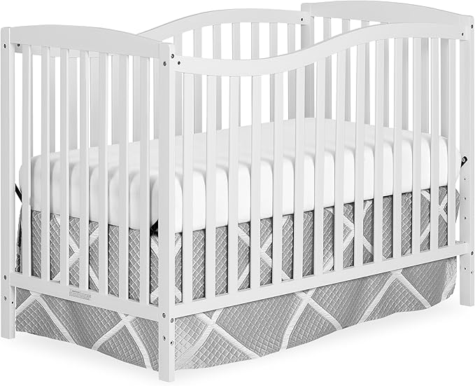 Dream On Me Chelsea 5-in-1 Convertible Full-Size Baby Crib in White, GreenGuard Gold & JPMA, Pinewood, 4 Mattress Heights, Converts to Toddler, Day & Full-Size Bed, Modern Classic Nursery