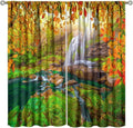 Waterfall Blackout Curtains, Waterfall Landscape Autumn Nature Leaves Forest Window Drapes, for Bedroom Living Room 84" W X 84" L