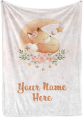 Custom Baby Blankets with Name | Personalized Fox Newborn Blanket for Baby Girl and Baby Boy | Unisex Warm Soft Sherpa Swaddle Blanket Minky | (Fox, Sherpa 50"x60")