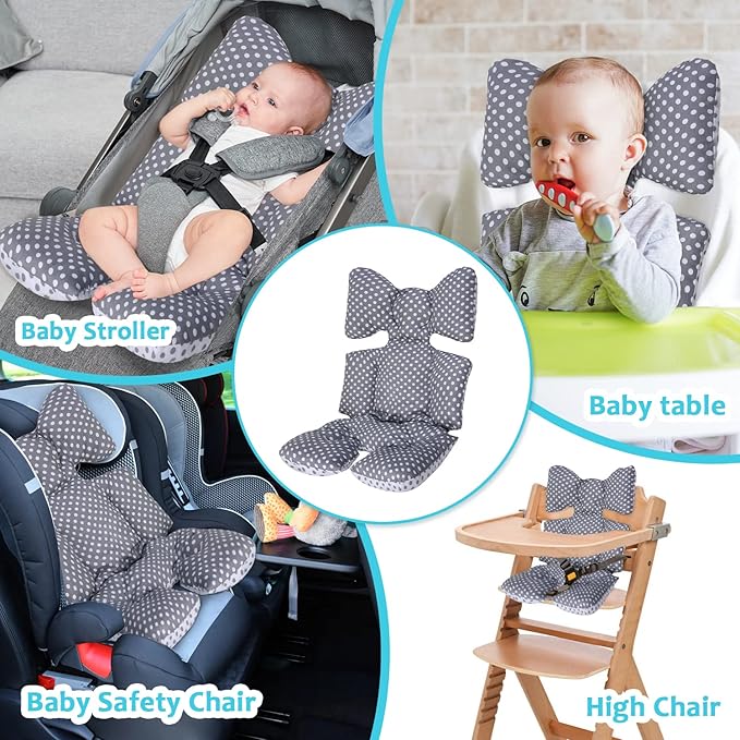 Baby Seat Pad Liner for Stroller, Universal Stroller Cushion Pad for Baby Soft and Breathable 3D Air Mesh Cotton Stroller Liner Insert Car Seat Insert (Dots)