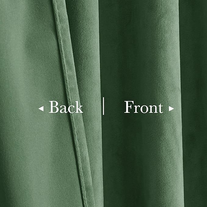 StangH Emerald Green Velvet Curtains - Room Darkening Thermal Insulated Velvet Drapes for Bedroom, Living Room, Home Theater - Super Soft Window Treatment with Pleat Tape, 52 x 84 Inch, 2 Panels