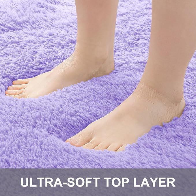 OLANLY 5x8 Machine Washable Large Area Rugs for Living Room, Bedroom, Soft Fluffy Shaggy Bedside Rug, Indoor Floor Carpet for Kids Girls and Boys, Dorms, Nursery, Home Decor Aesthetic, Light Purple