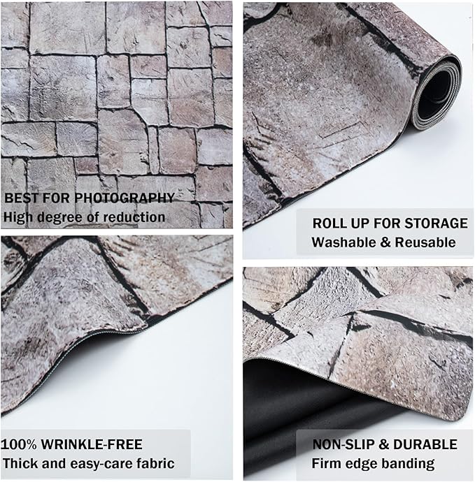 Kate Photography Floor Mat White Marble Backdrop Rubber Floor Mat Newborn Photography Props for Photo Studio 8x5ft