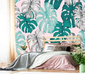 XMPMBM-Tropical Leaf Botanical backsplash Large Decorative Wallpaper Banana Leaf Plant Bedroom Bathroom Wall Mural- W 132" X H 92"（93 Square Foot）