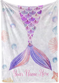 Personalized Blanket for Girls | Custom Mermaid Fleece Throw | Purple Kids Throw | Baby Girl Blanket for Room Décor | Girls Room | Kids Blanket | Mermaids (Fleece – 30x40)