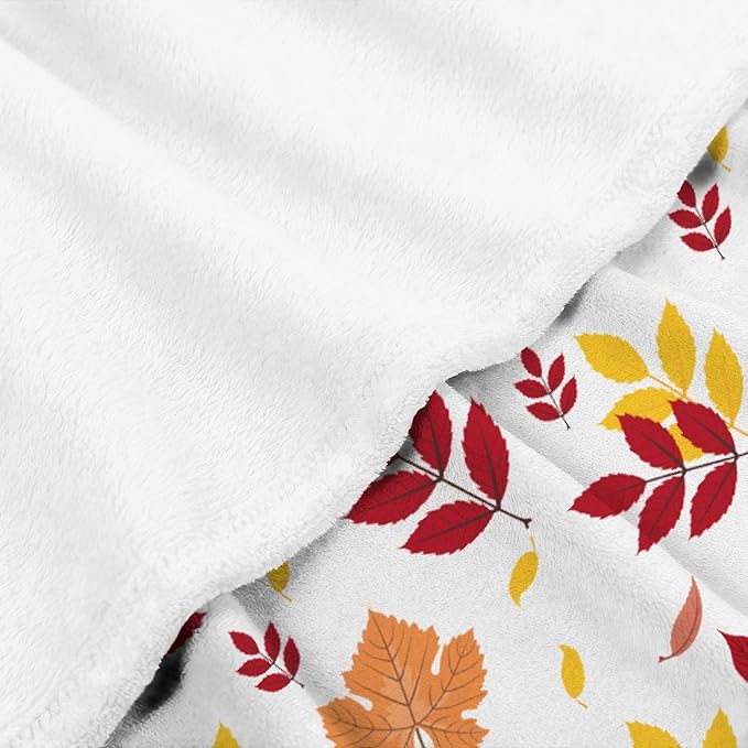Thuswarm Autumn Colorful Pecan Leaf Flannel Blanket for Autumn Winter Gifts Warm Cozy Soft Funny Print Throw for Bed Couch Sofa 40”×30” XSmall for Pets