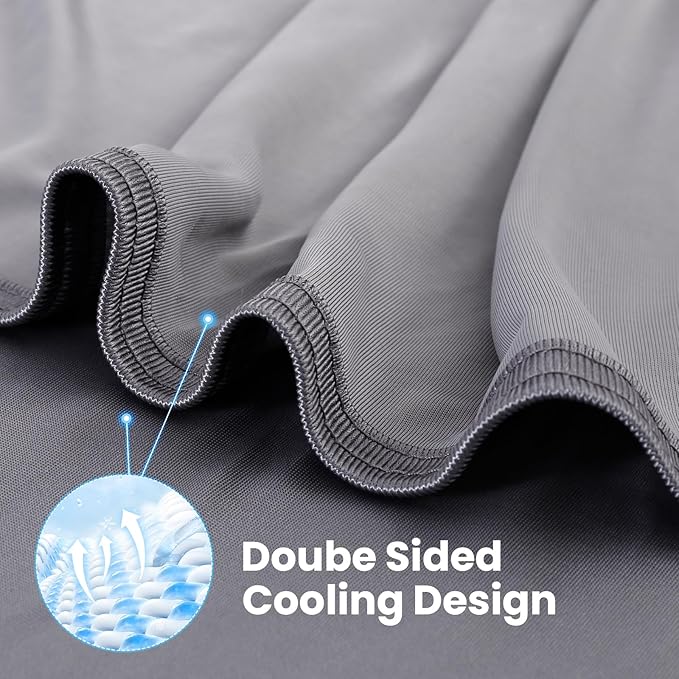 LUXEAR Gradient Cooling Blanket, Double-Sided Q-Max>0.5 Arc-Chill Summer Cold Blanket for Bed Sofa Chair Travel, Absords Heat to Keep Body Cool for Hot Sleeper & Night Sweats Adult Kids - Throw Gray