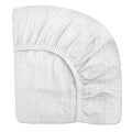 Crib Sheets for Boys Girl, Fitted Baby Toddler Bed Sheets 28" x 52", Neutral Muslin Cotton Crib Mattress Bedding Soft and Breathable Comfort (White)