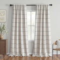 MYSKY HOME 100% Blackout Plaid Linen Curtains 95 Inches Long Double Layer Farmhouse Thermal Insulated Checkered Print Drapes with Rod Pocket Back Tab for Living Room Dining Room, 2 Pcs, 52"Wide, Black