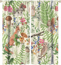 Forest Animal Curtains, Kids Rustic Wild Animal Window Treatments Watercolor Cute Woodland Fox Hedgehog Window Drapes for Nursery Toddler Bedroom 52x84in