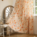 ENJOYBRIDAL Floral 63 Inch Curtains for Bedroom Living Room Drapes 2 Panel Sets Semi Sheer Farmhouse Short Window Curtain Panels Cute Patterned Boho Rod Pocket Cottagecore Window Treatments