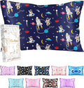 Silk Pillowcase for Kids - 30 x 20 Inches Queen Size Mulberry Silk Pillow Case with Zipper Cute Cartoon Kawaii Teens Girls Boys Pillowcase for Hair and Skin, Planet Stars