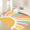 Machine Washable Rainbow Rugs Bedroom Fluffy Plush Soft Area Rugs Rainbow Sunshine Sun Print Living Room Non-Slip Indoor Flooring Kids Girls Boys Home Decor Aesthetics 2x4ft