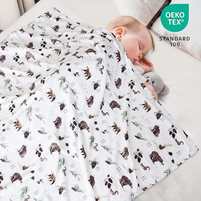 david's kids Micro Fleece Minky Baby Blanket for Boys Girls with Double Layer and Soothing Raised Dots, Breathable and Soft Lightweight Receiving Blanket for Newborns, 50x60 Inches, Animals